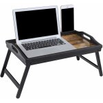 Table de lit avec pieds en bambou rglables, support pour ordinateur portable, plateau snack petit - ...