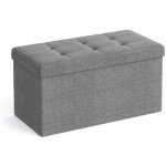 Tissu tabouret pouf coffre bote sige de rangement pliable gagner de l'espace gris clair 76 x 38 x 38 ...