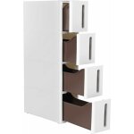 Tour de rangement sur roulettes, colonne de cuisine troite, tagre plastique  4 niveaux, gain de place, ...
