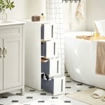 Tour de rangement sur roulettes, colonne de cuisine troite, tagre plastique  4 niveaux, gain de place, ...