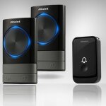 Sonnette sans fil 300 mtres sonnette de porte tanche carillon electronique, kit de carillon avec 2 ...