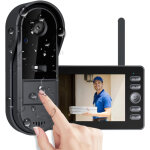 Sonnette sans fil ext�rieur �tanche avec cam�ra, visiophone sans fil �cran 4. 3 pouces, interphone vid�o ...