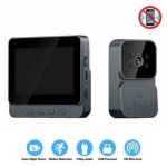 Sonnette video visiophone 4. 3 pouces ecran ips systeme d'interphone video appel vocal bidirectionnel ...