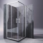 Sonni - cabine de douche accs d'angle 80x80 cabine de douche  porte coulissante en verre cabine de ...