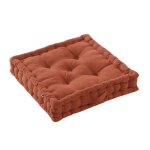 Sophie - coussin de sol 50x50 cm coton coloris terracotta