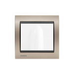 Siemens - sortie de cable blanc delta iris + plaque métal champagne Siemens - sortie de cable blanc delta iris + plaque métal champagne