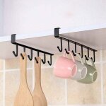 Sous l'armoire 2 pices porte - gobelets, 6 crochets porte - gobelets sans perceuse ustensiles de cuisine ...