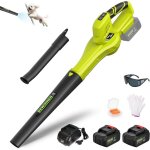 Souffleur de feuilles sans fil dewinner, 2 batteries 4. 0ah, 15000r / min, 210 km / h, 6 vitesses r�glables, ...