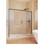 Soulbath - paroi de douche 2 coulissantes + 2 fixes, sans profil� inf�rieur, verre de s�curit� 6 mm anticalcai ...