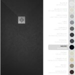 Soulbath - receveur de douche - r�sine - gel coat - texture lisse / pierre - antid�rapant - couleur noir ...