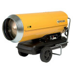 Sovelor - chauffage air puls mobile au fuel sur roues combustion directe 111kw 230v / 50hz - hp110