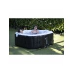 Spa gonflable carr� 6 places avec bandeau led ? 185 x 65 cm ? 130 micro - jets ? temp�rature max 40�c ...