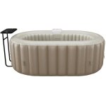 Spa gonflable ovale 2 places - l190 x p120 x h65 cm - 90 buses d'air - taupe et beige - b - lucky ii