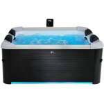Mspa ? spa semi - rigide 6 places gris anthracite ? 128 jets ? dimensions l160 x l160 x h65 cm ? �clairage ...