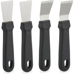 Spatule de nettoyage pour plancha / four, lot 4, acier inoxydable et plastique, hlp 17, 5x4x1, 5 cm, ...