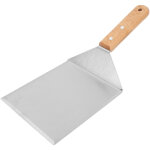 Spatule professionnelle en acier inoxydable pour cuisine, pizza, g�teau et pancakes - manche en bois