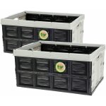 Caisse pliante 2 pi�ces 45 litres - noir / gris - caisse pliante