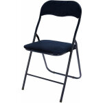 Spetebo - chaise pliante en mtal avec dossier rembourr en noir - revtement en velours - chaise pliante ...