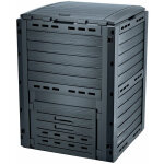 Spetebo - composteur en plastique 81 x 61 cm anthracite - 280 litres - composteur avec couvercle et trappe ...