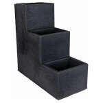 Spetebo - escalier de fleurs en anthracite - 3 marches - pot de fleurs en plastique