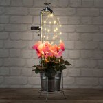 Robinet d�coratif solaire avec 30 led en blanc chaud - sur support avec pot de fleurs env. 60 x 17, 5 ...