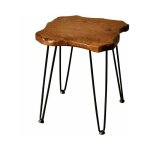 Spetebo - table d'appoint aux bords naturels, table basse en pin rustique