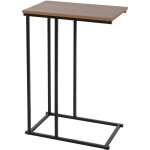 Spetebo - table d'appoint de canap� en m�tal avec plateau en bois - environ 58x40x26 cm - table en forme ...