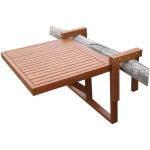 Table de balcon en bois berkeley rglable en hauteur - 65 cm - table pliante  suspendre en eucalyptus ...