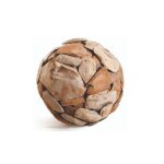 Jardinex ? sph�re de jardin en teck brun 40 cm ? bois imputrescible pour ext�rieur ? artisanale et unique ...