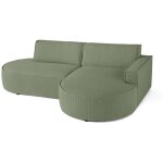 Lisa design - spiaggia - canap� d'angle droit - forme arrondie - 4 places - en velours c�tel� - vert ...