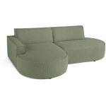 Lisa design - spiaggia - canap� d'angle gauche - forme arrondie - 4 places - en velours c�tel� - vert ...