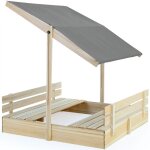 Bac � sable en bois d'�pic�a avec toit r�glable de protection uv jeu pour enfants ext�rieur jardin toni ...
