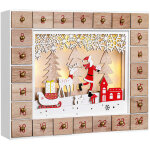 Spielwerk calendrier de l'avent rutilisable  remplir led blanc chaud 3d fentre 24 portes nol enfants ...