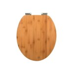 Spirella - abattant wc oslo bambou & blanc - charnires zinc