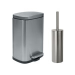 Set poubelle à pédale 5l & brosse wc akira inox brossé spirella Set poubelle à pédale 5l & brosse wc akira inox brossé spirella
