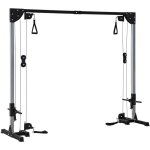 Sportnow - appareil de musculation double poulie vis à vis crossover - charge libre avec haltère 2 x ... Sportnow - appareil de musculation double poulie vis à vis crossover - charge libre avec haltère 2 x ...