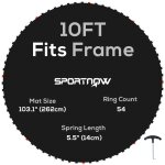 Sportnow - tapis de rechange trampoline  3 m ressorts 14 cm outil 54 crochets en v inclus