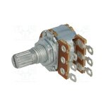 Potentiom�tre 100k double axe lin�aire 6mm court r16148 - 1b - 1 - b100k