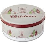 Stdter bote  gteaux yummy christmas rond fer blanc color 16 cm