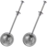 Stainless steel long handle tea ball, 4 - piece premium tea infuser filter for loose leaf tea, reusable ...