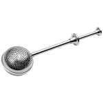 Stainless steel long handle tea ball, premium tea infuser filter for loose leaf tea, reusable fine mesh ...