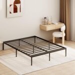 Stanew cadre de lit double en métal 140 x 190, montage facile métal lit 2 personnes, lit adolescent adultes, ... Stanew cadre de lit double en métal 140 x 190, montage facile métal lit 2 personnes, lit adolescent adultes, ...