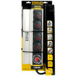Bloc multiprise stanley 4 prises avec clapet Bloc multiprise stanley 4 prises avec clapet