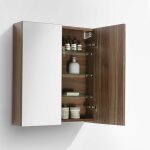 Armoire de toilette bloc - miroir siena largeur 60 cm noyer