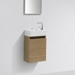 Meuble lave - main salle de bain design siena largeur 40 cm ch�ne clair textur�
