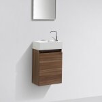 Meuble lave - main salle de bain design siena largeur 40 cm noyer