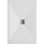 Stano. - receveur de douche 70x70 cm extra plat dexa en r�sine surface ardois�e blanc grille inox