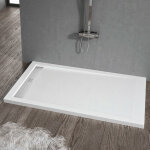 Stano. - receveur de douche 80 x 100 cm extra plat elite en r�sine surface ardois�e blanc
