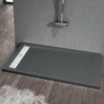 Stano. - receveur de douche 80 x 110 cm extra plat elite en r�sine surface ardois�e anthracite