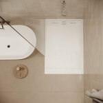 Stano. - receveur de douche 80 x 140 cm extra plat salvi en solicast surface ardoise blanc